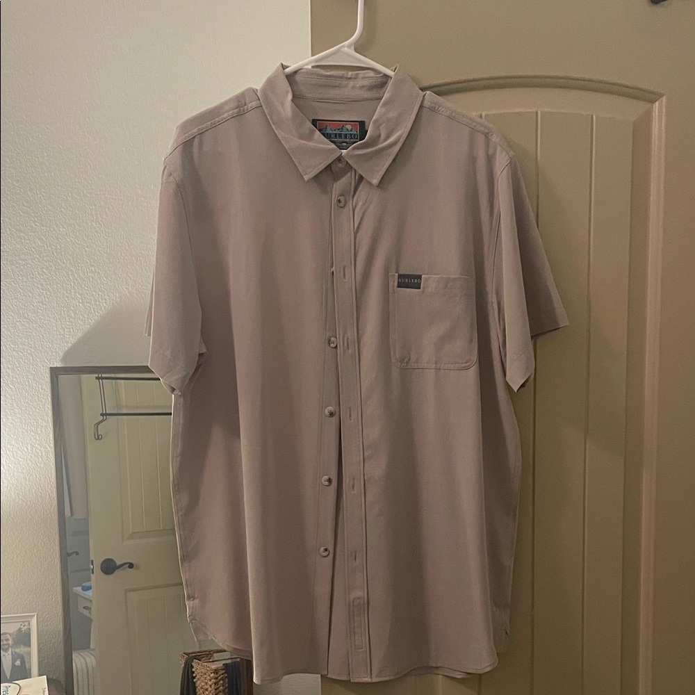 Burlebo Men's Light Brown Short Sleeve Shirt